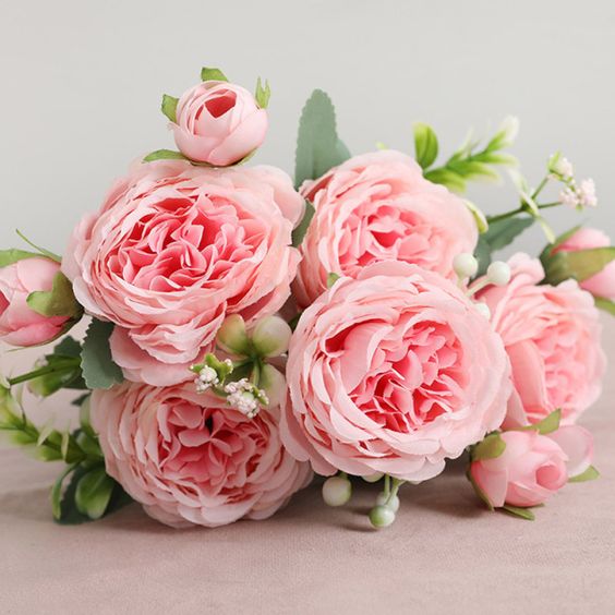 Rose Pink Silk Bouquet  Artificial Flower Home Decoration Artificial Flower