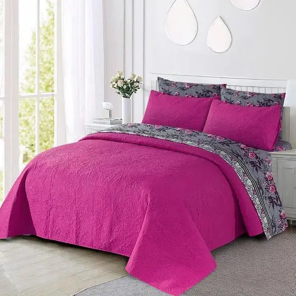 6 Pcs Cotton Printed Comforter Set