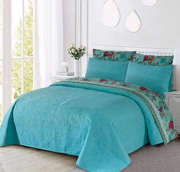 6 Pcs Cotton Printed Comforter Set