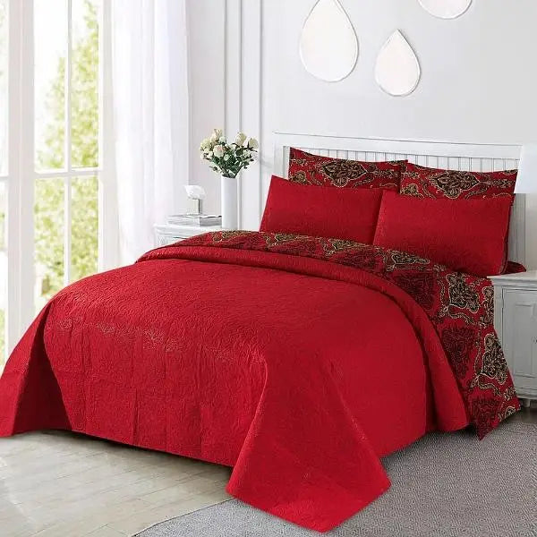 6 Pcs Cotton Printed Comforter Set