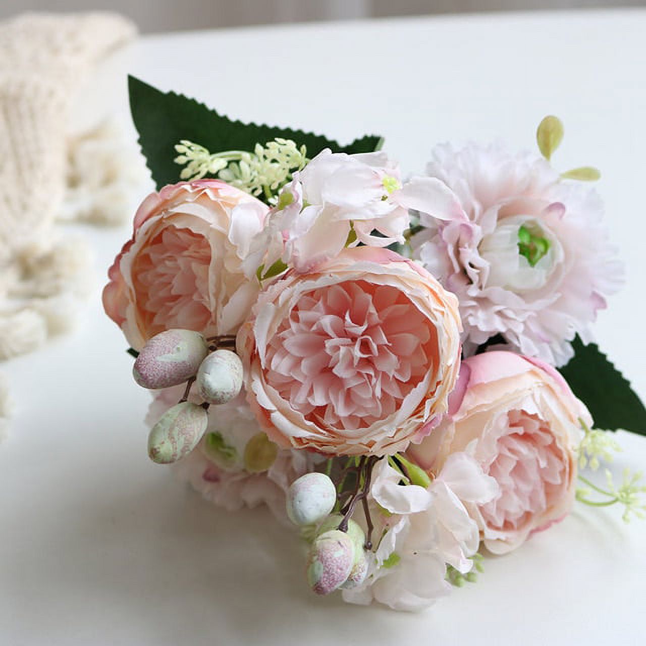 Rose Pink Silk Bouquet  Artificial Flower Home Decoration Artificial Flower